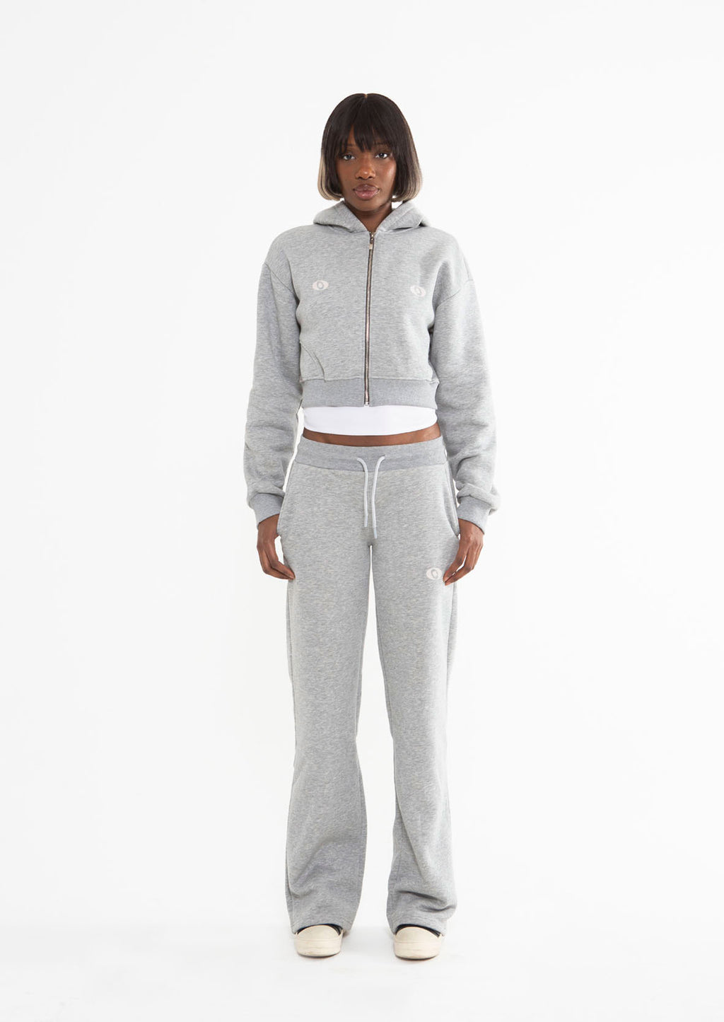 REBEL CROP HOODIE - CLOUD