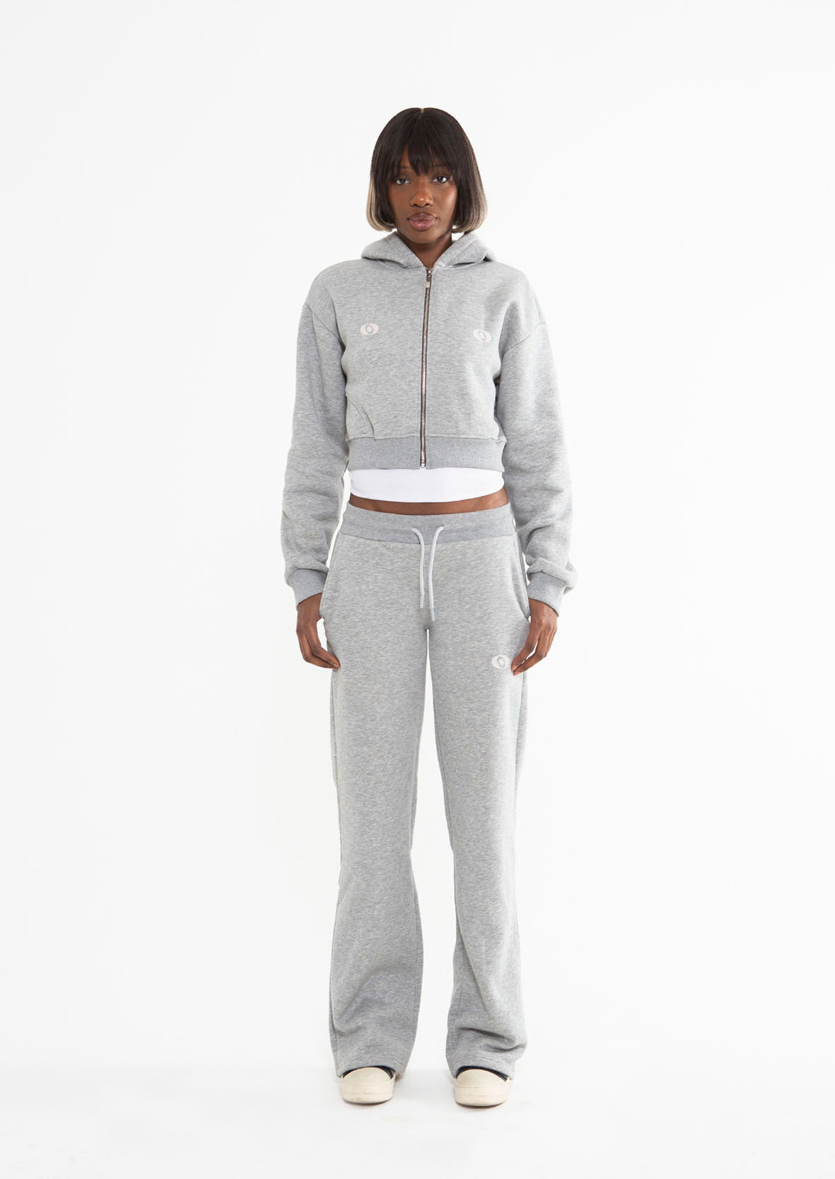REBEL CROP HOODIE - CLOUD