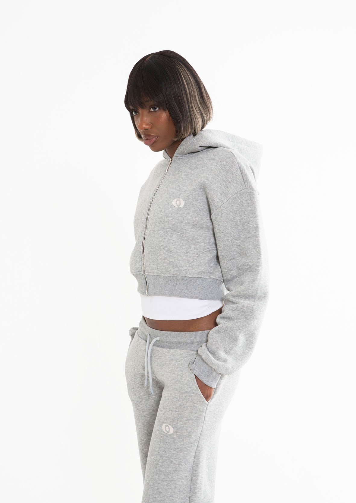 REBEL CROP HOODIE - CLOUD