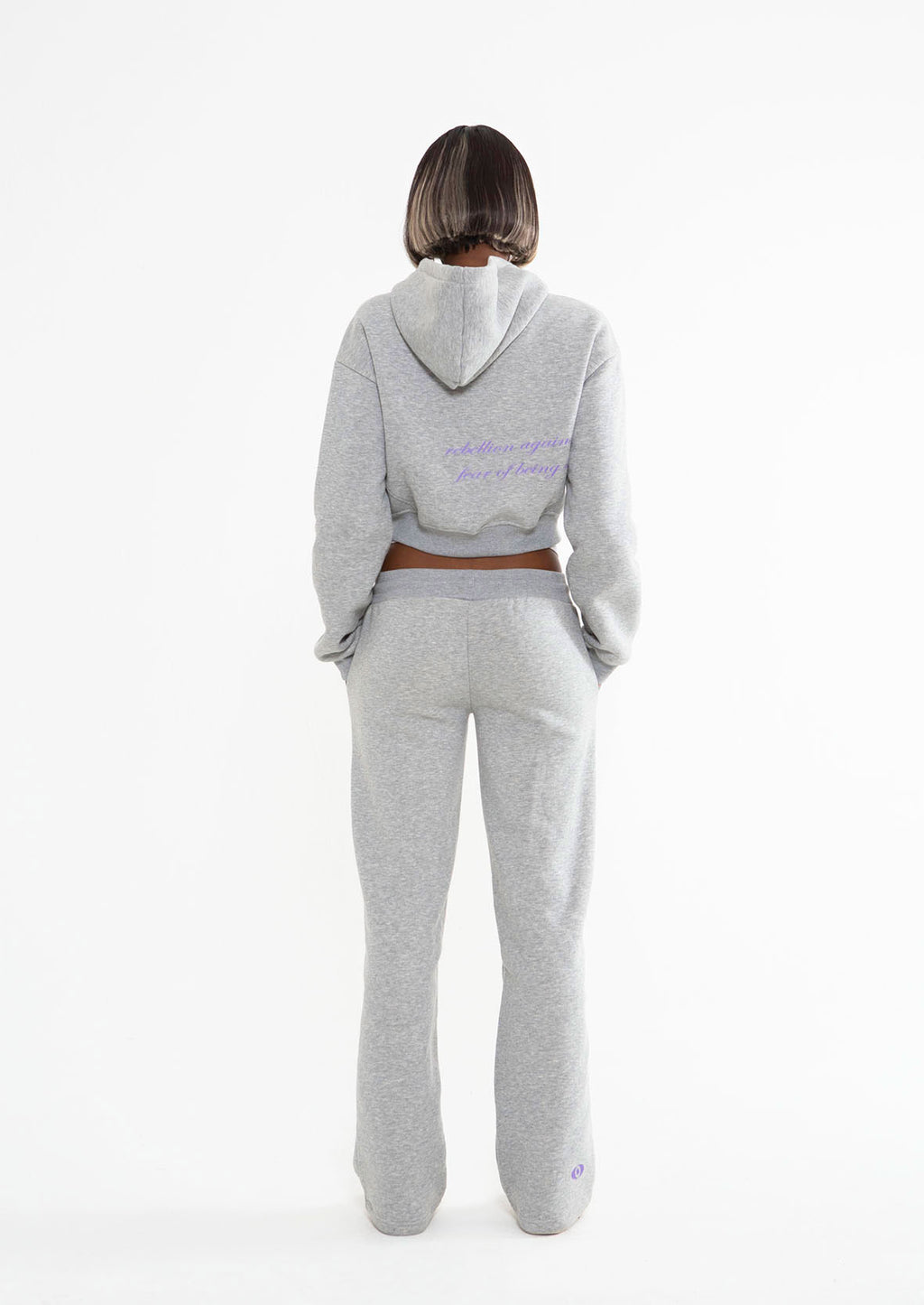 REBEL CROP HOODIE - CLOUD