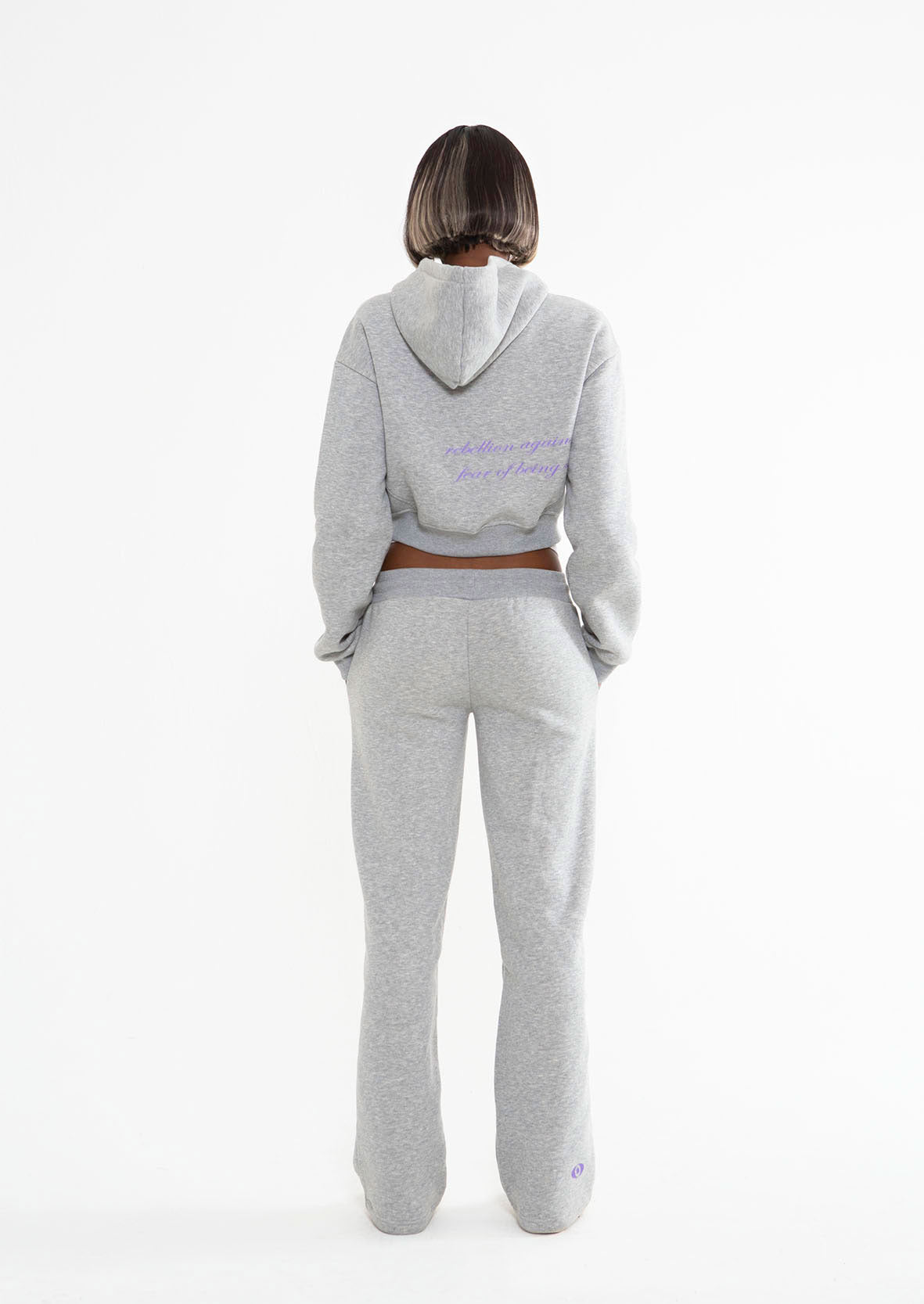 REBEL CROP HOODIE - CLOUD