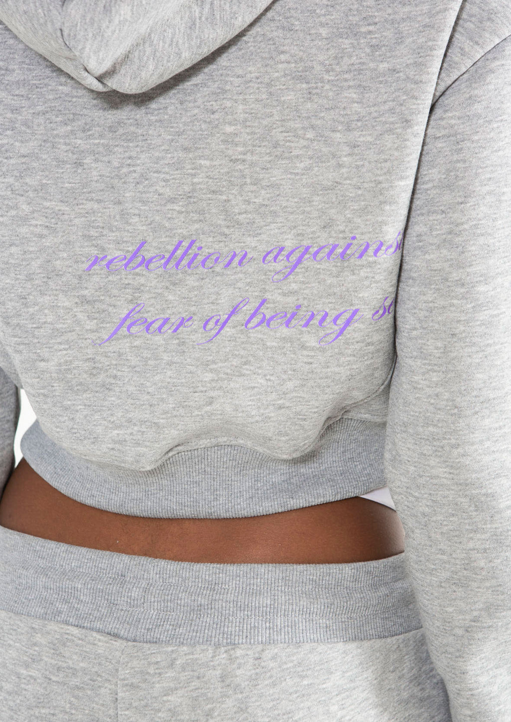 REBEL CROP HOODIE - CLOUD