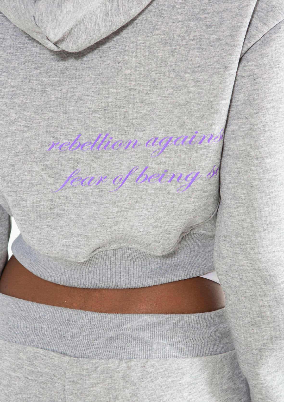 REBEL CROP HOODIE - CLOUD