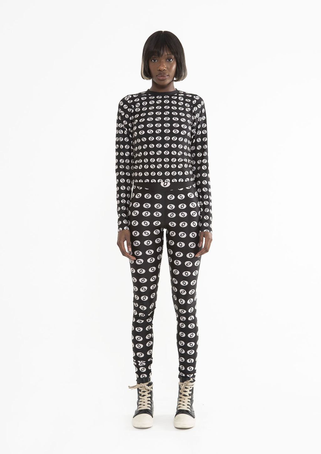 MONOGRAM LONG SLEEVE TOP - ONYX