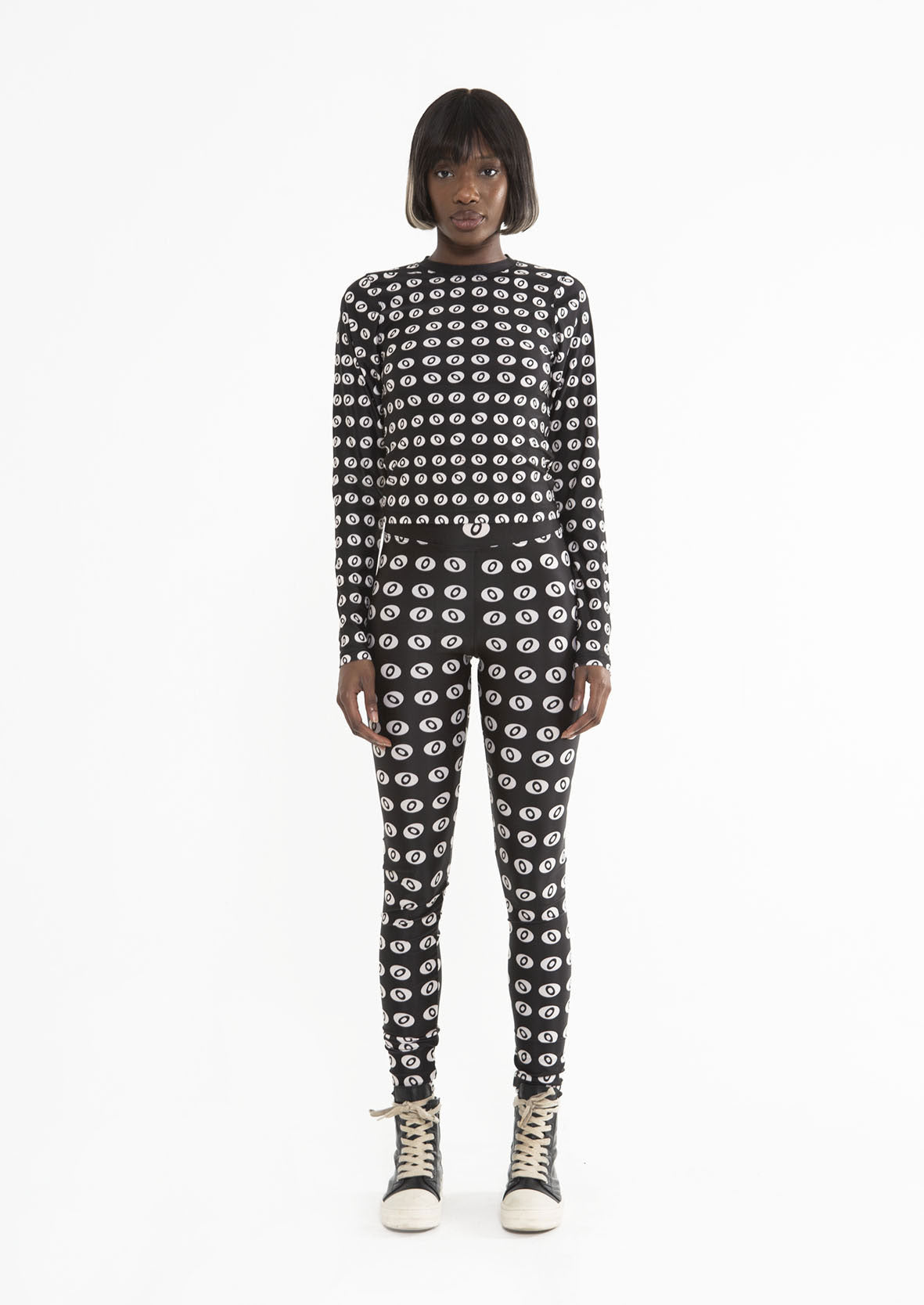 MONOGRAM LONG SLEEVE TOP - ONYX