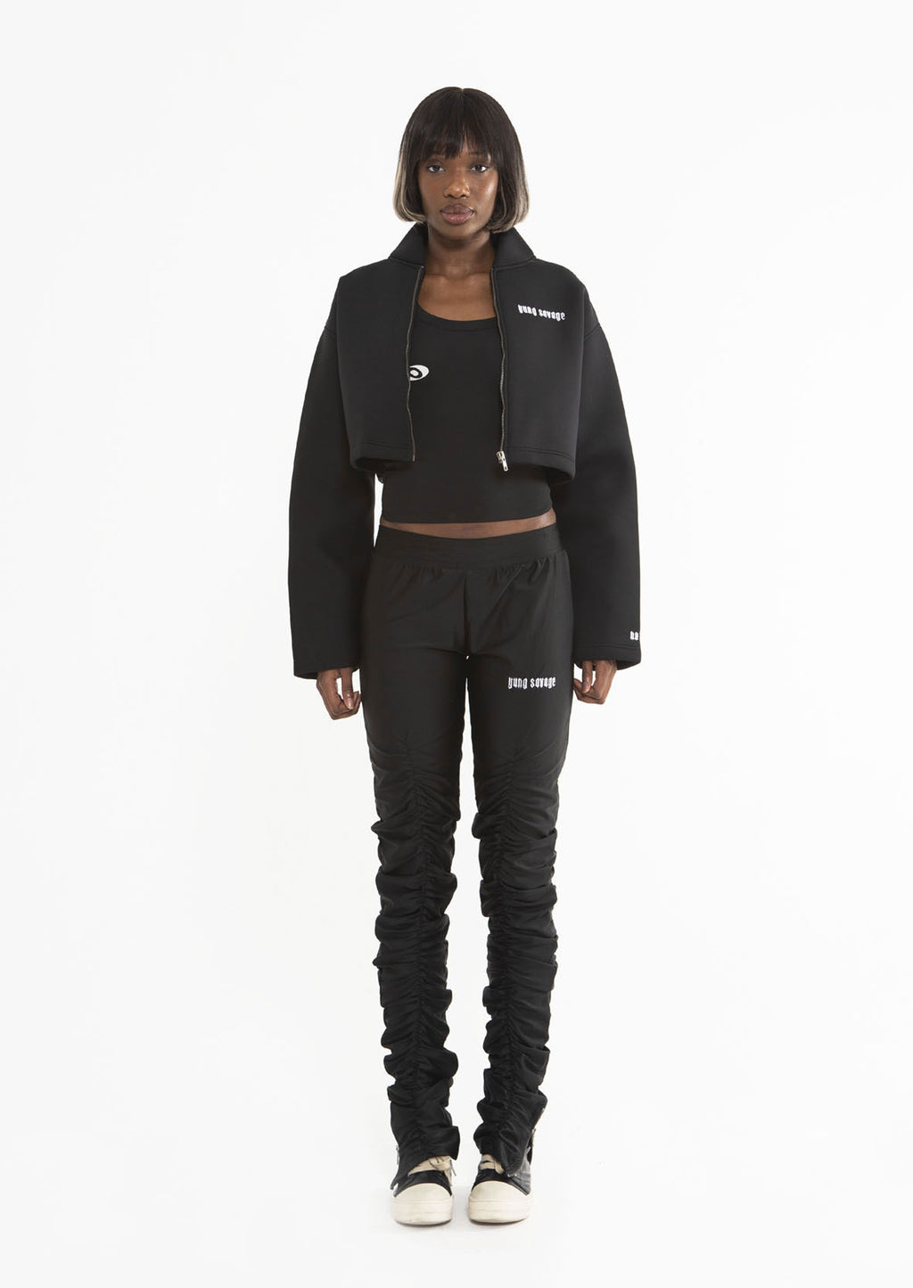 STRETCH SATIN PANT - ONYX