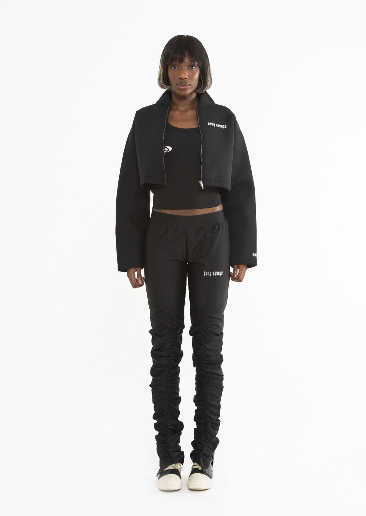 STRETCH SATIN PANT - ONYX