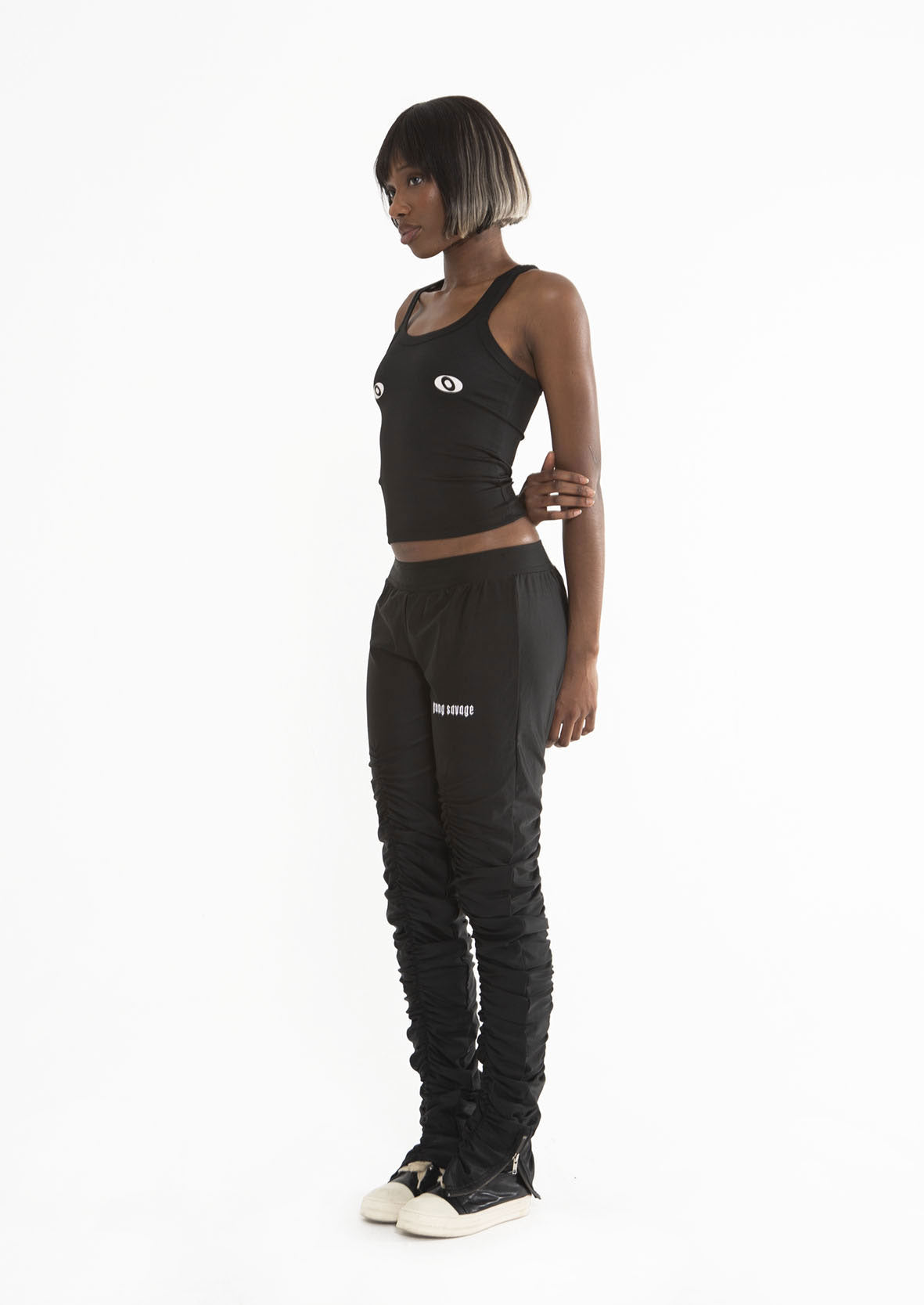 STRETCH SATIN PANT - ONYX