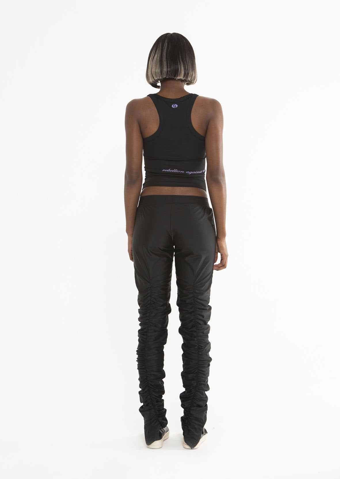 STRETCH SATIN PANT - ONYX