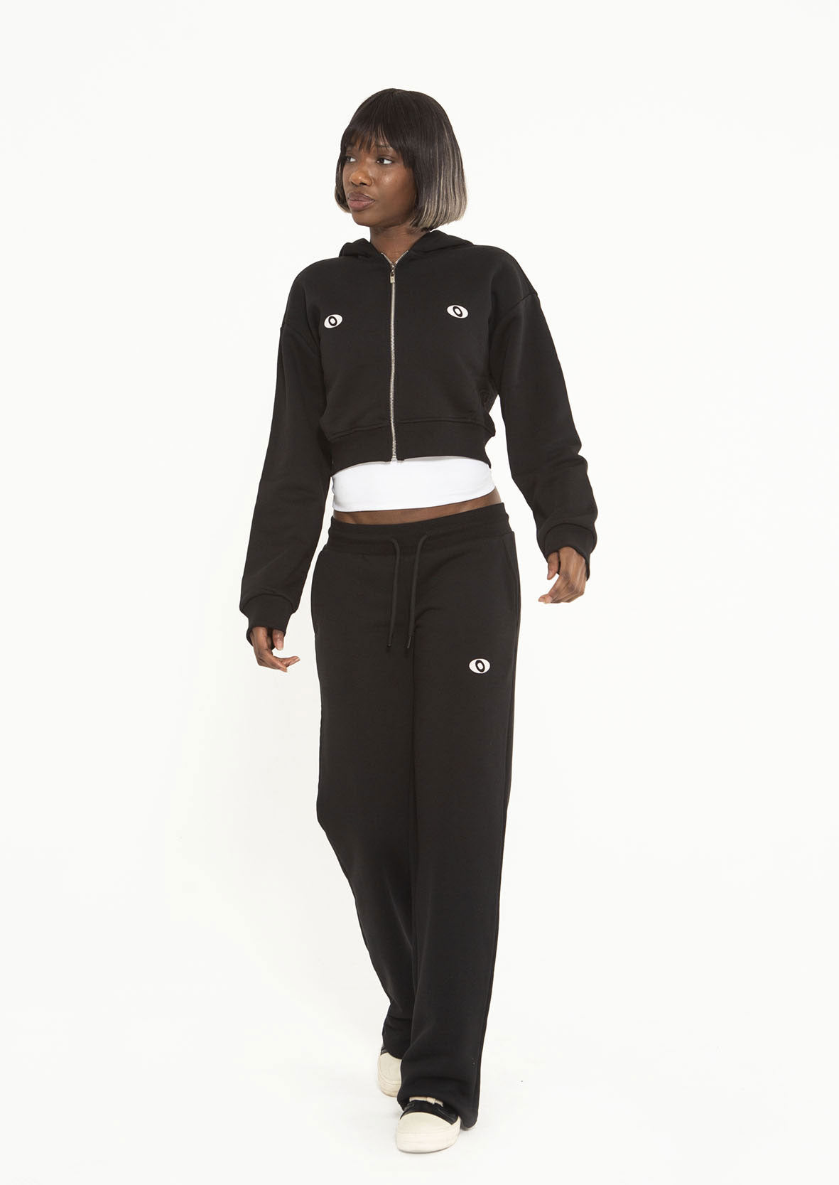 REBEL CROP HOODIE - ONYX